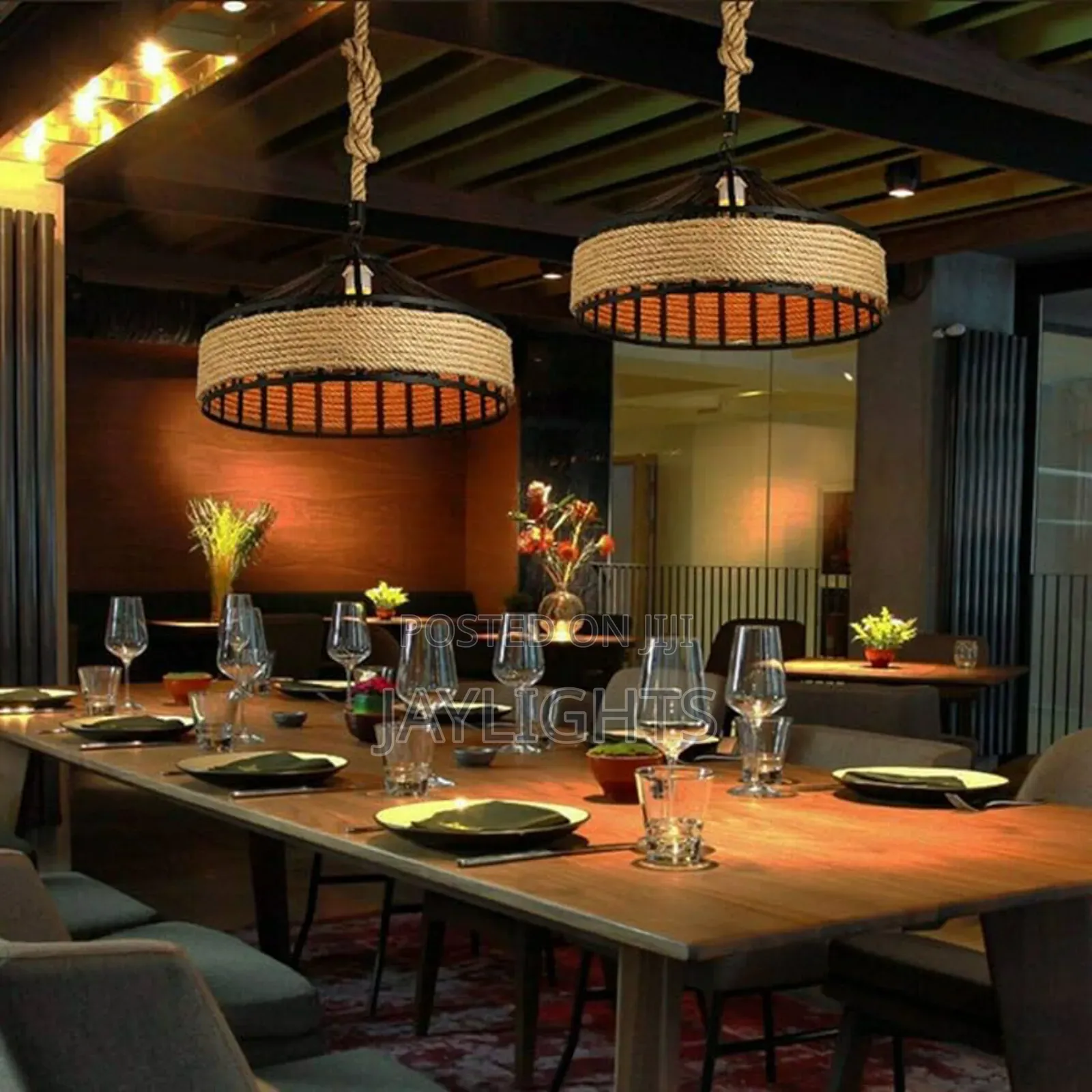 Big Dining Lamp Classic Style Indoor Rope Lamp Pendent Light