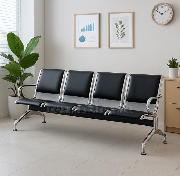 4-Link Heavy Duty Padded Office Waiting Bench Seat - thumbnail 2