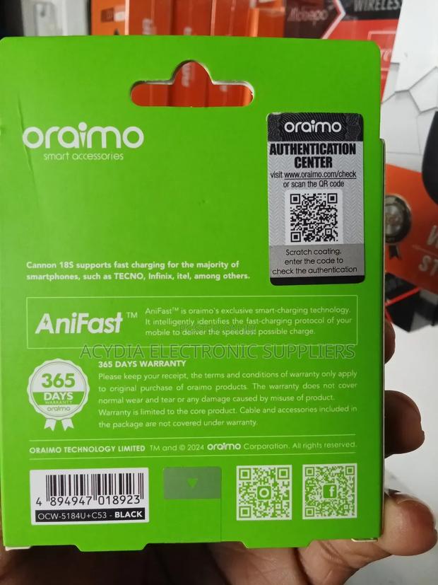 Oraimo 18 Watts Rapid Charge Cannon 18s - thumbnail 2