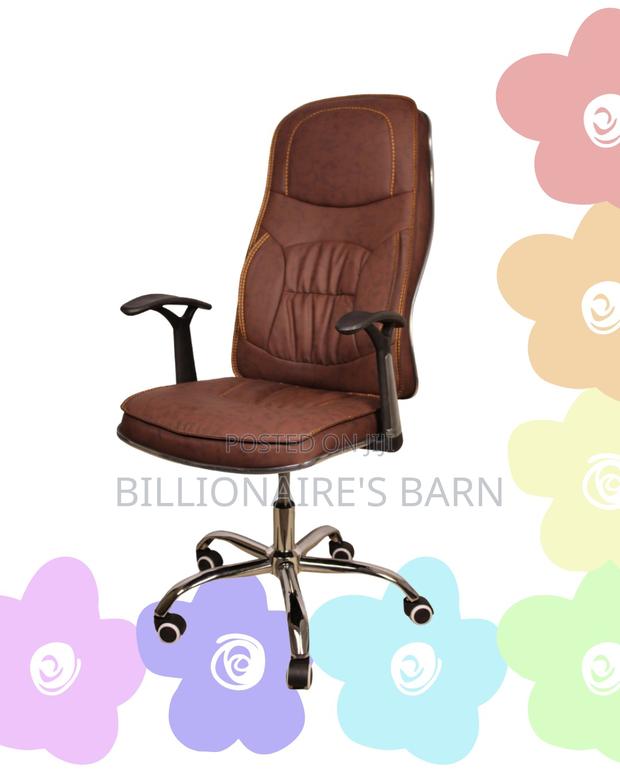 Adjustable Ergonomic Executive Leather Chair | Headrest Support - thumbnail 2