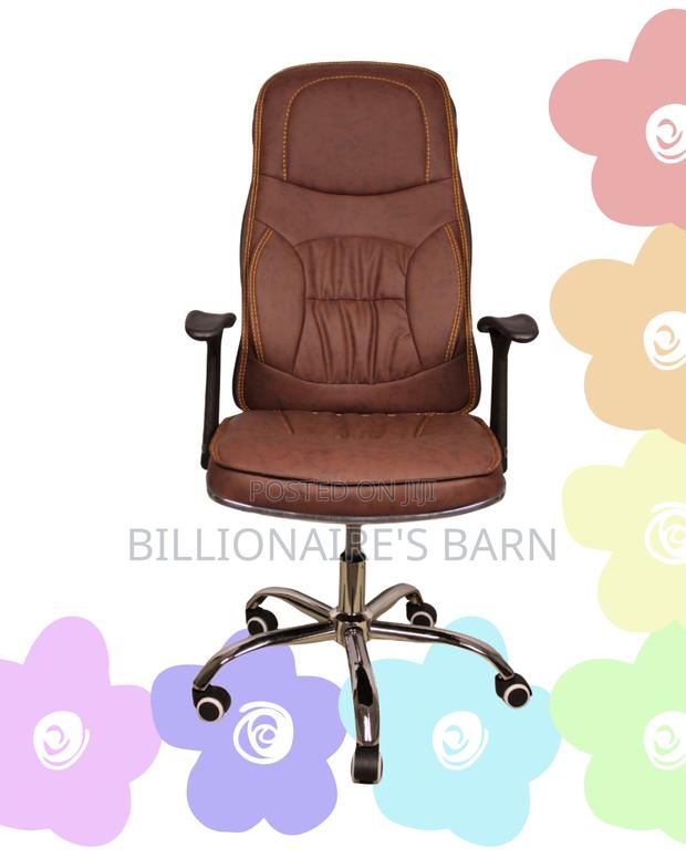 Adjustable Ergonomic Executive Leather Chair | Headrest Support - thumbnail 3