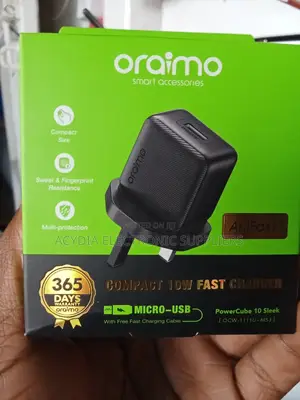 Oraimo Powercube 10 Sleek Charger. 10w Fast Charger