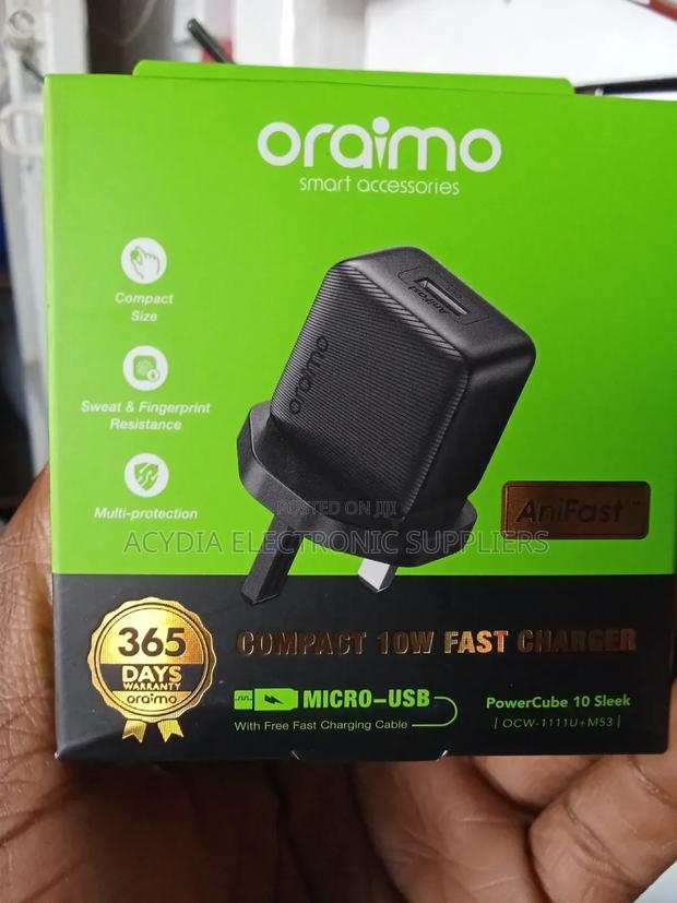 Oraimo Powercube 10 Sleek Charger. 10w Fast Charger