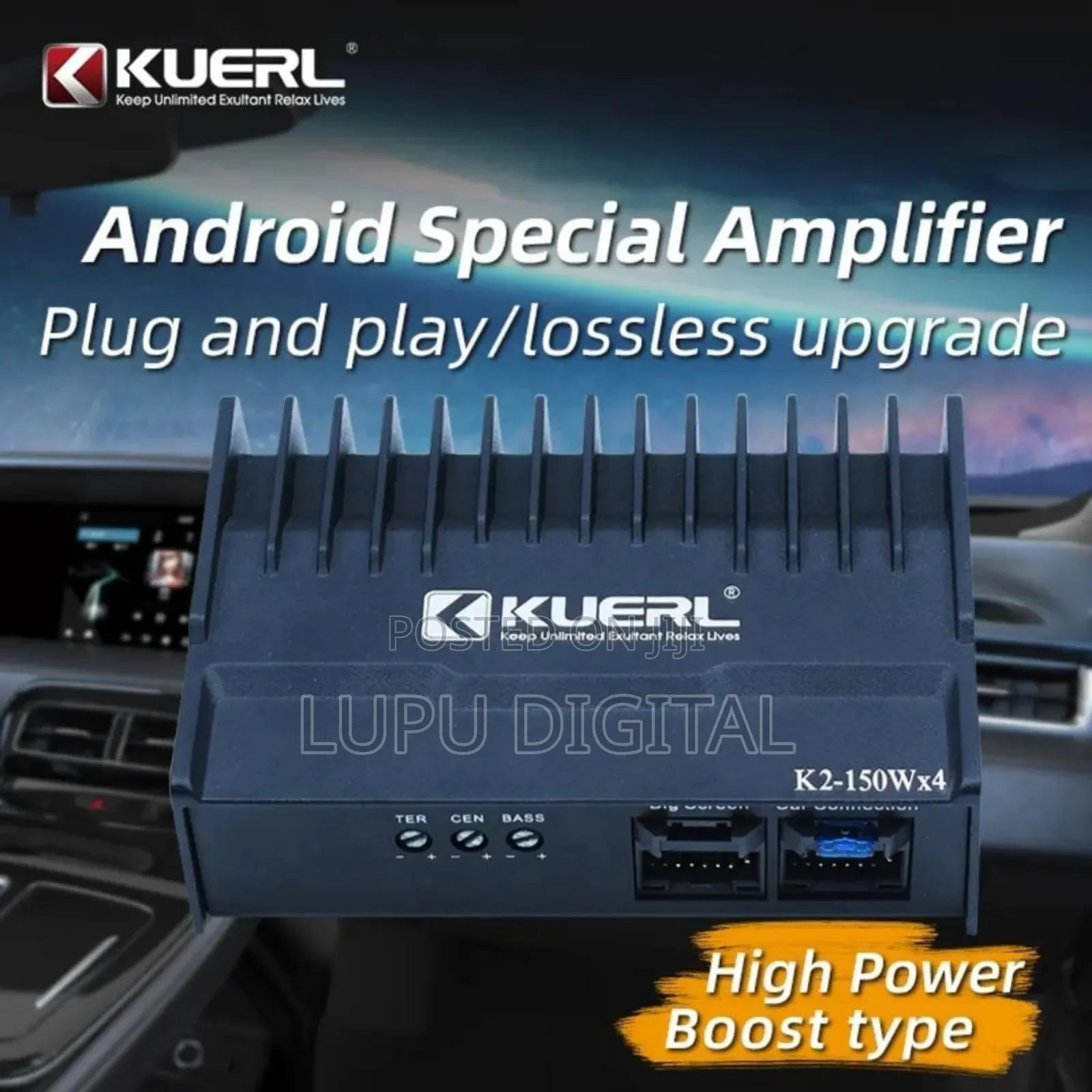 Kuerl 4 Channel Car Amplifier 45w×4 Android DSP Audio Power Amp