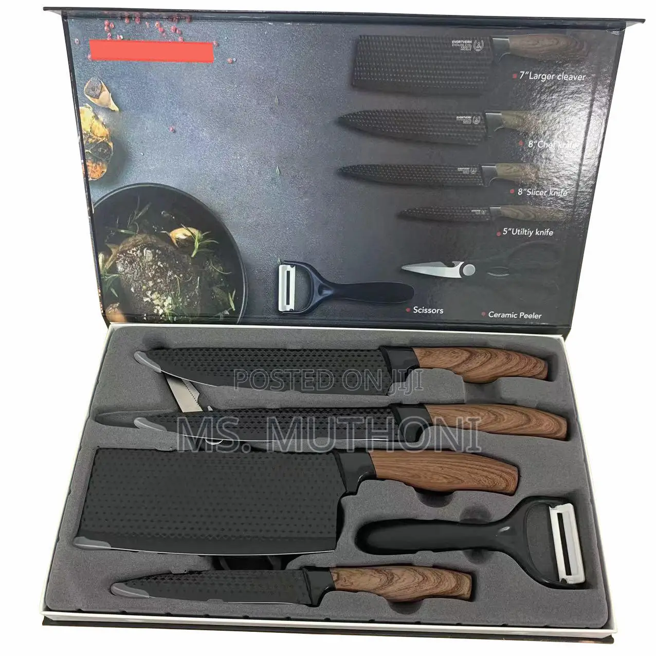6 PCS Set Kitchen Knives Sets Stainless Steel Swiss Knife Sets