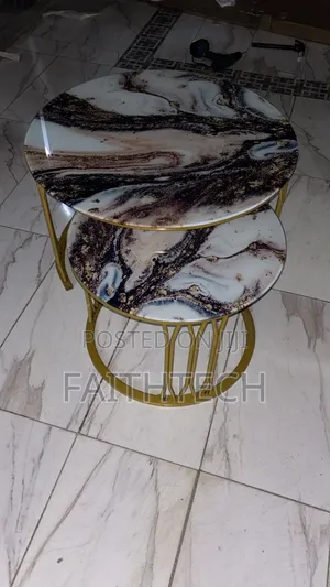 Modern Luxury 2in1 Pure Marble Nesting Tables