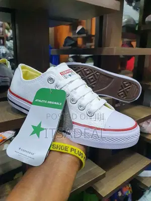 White Leather Converse All Star Sneakers