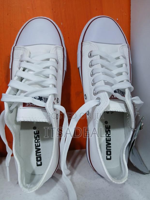 White Leather Converse All Star Sneakers - thumbnail 3