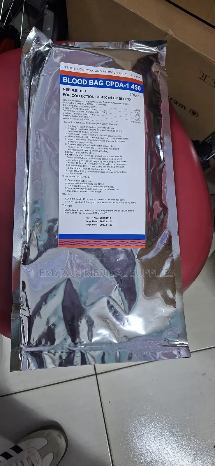 Blood Bags 450 Ml Triple