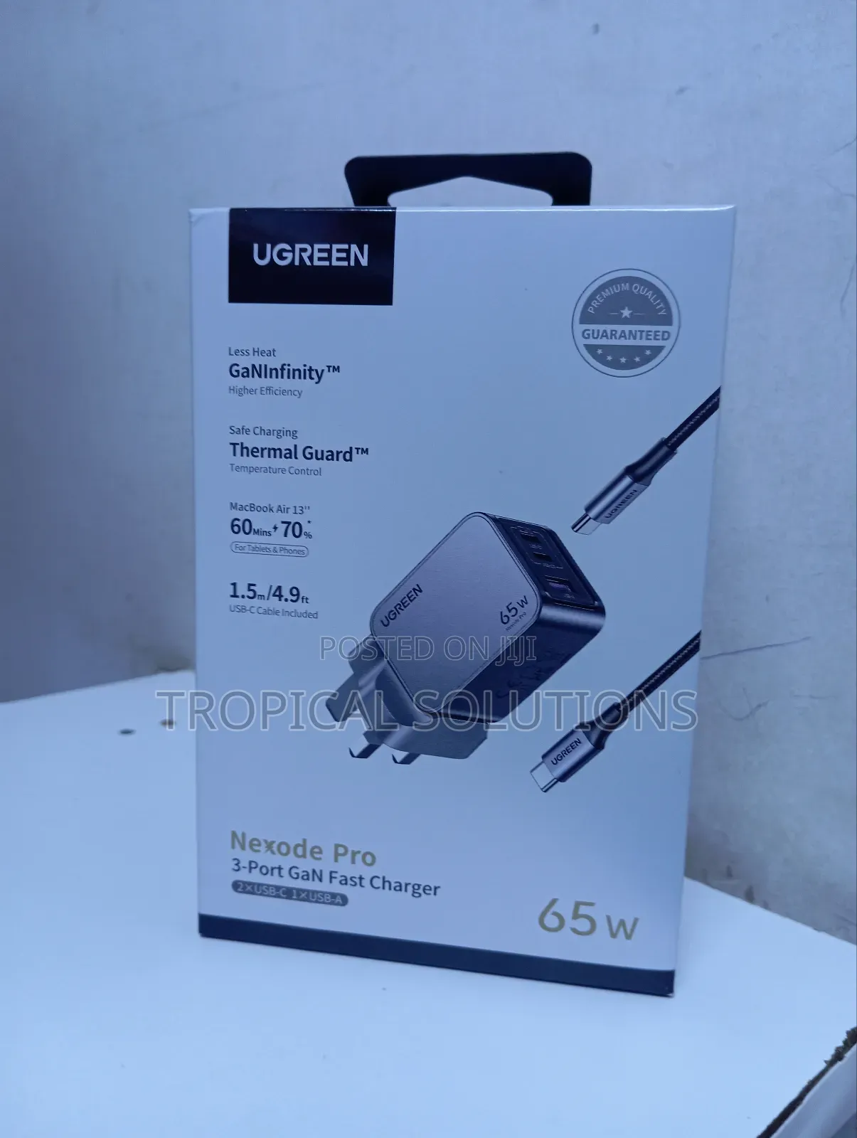Ugreen Charger Nexode 65w 3-Port Gan Fast Charger Uk Available