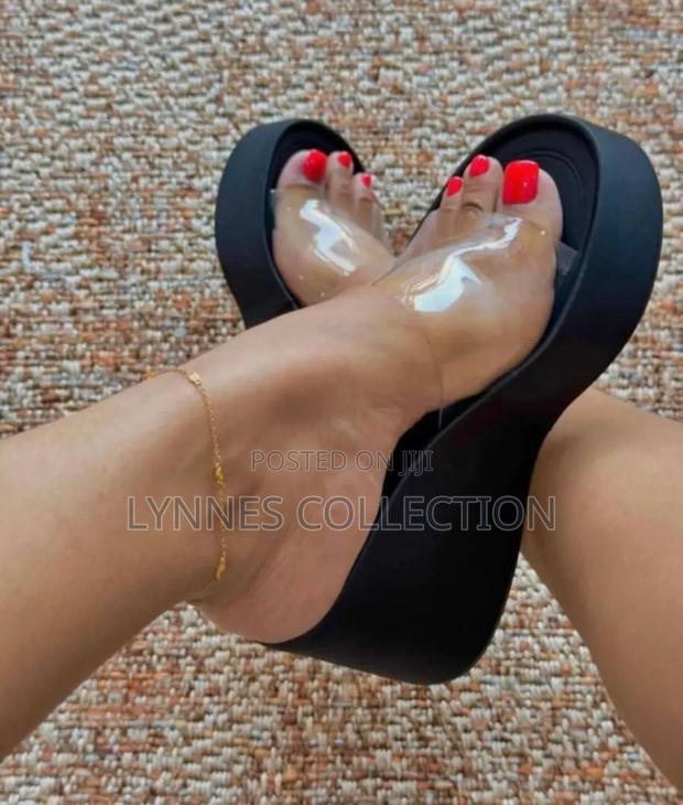 Clear Wedge Chunky Transparent Sandals ,Wedge Sandals Sizes 36-41 - thumbnail 4