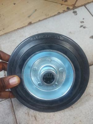 6" Heavy-Duty Rubber Trolley Wheel - thumbnail 2