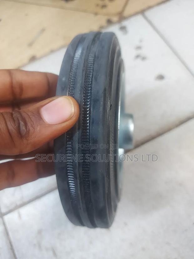 6" Heavy-Duty Rubber Trolley Wheel - thumbnail 3