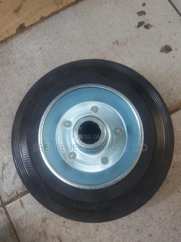 6" Heavy-Duty Rubber Trolley Wheel - thumbnail 4