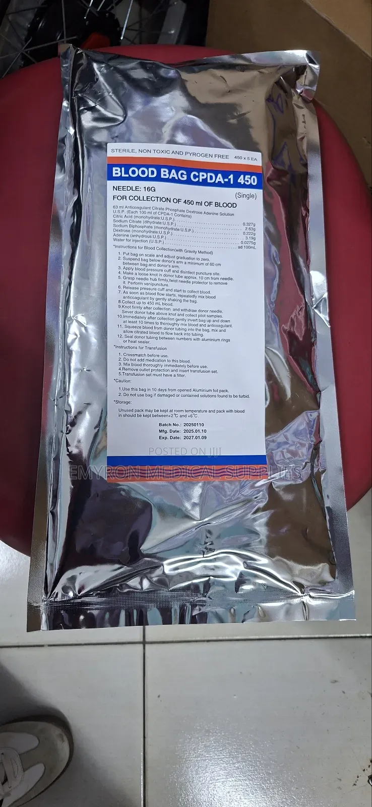 Blood Bags 450ml Single