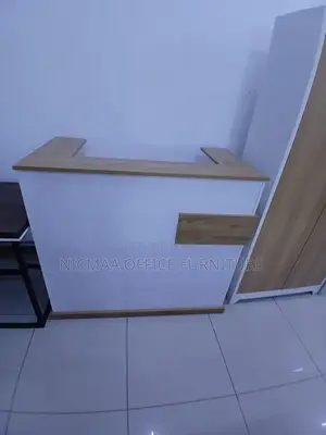 Executive White Oak Finish Reception Desk