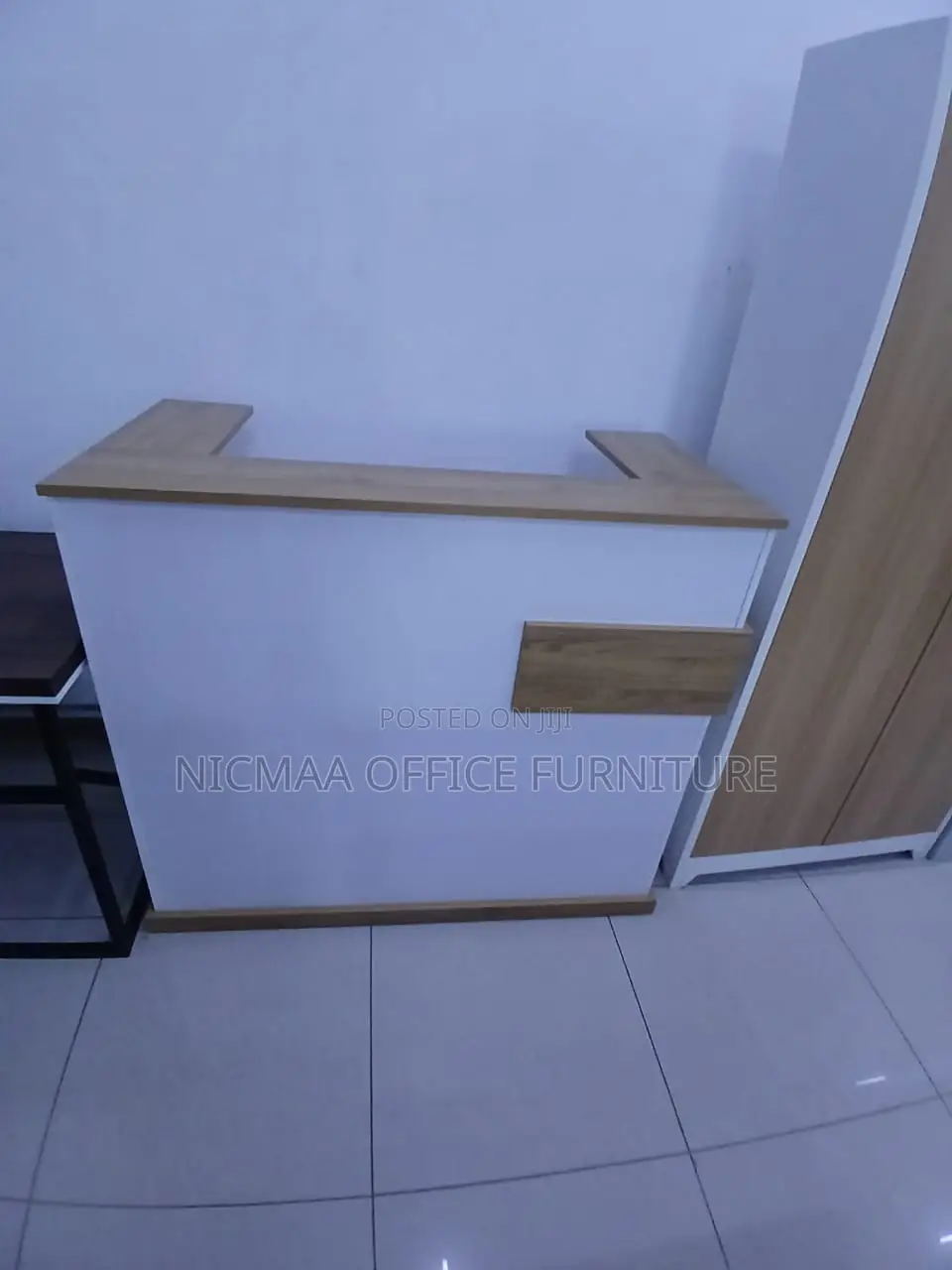 Executive White Oak Finish Reception Desk