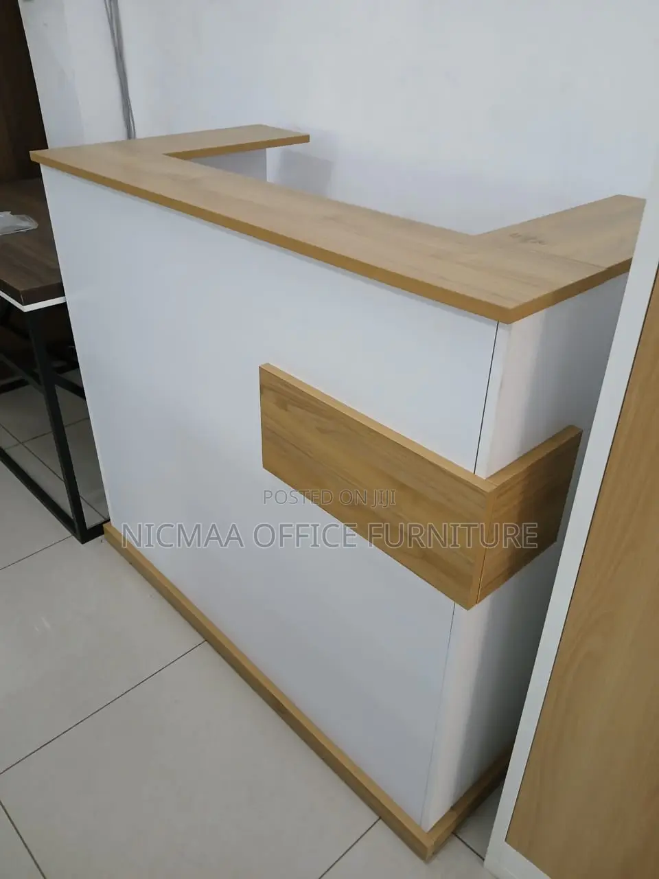 Executive White Oak Finish Reception Desk