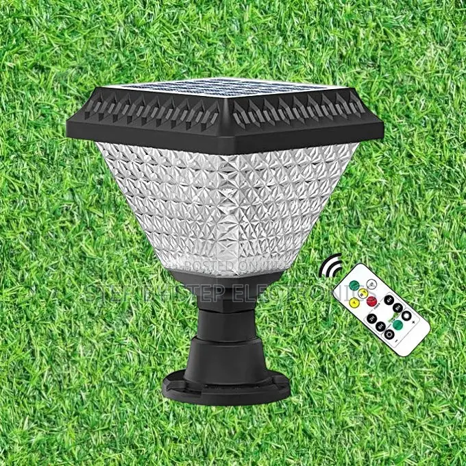 Remote Operated Solar Led Pillar Light Waterproof Outdoor Fixture