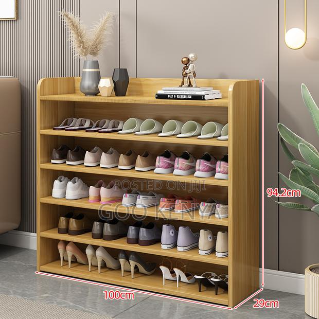 Home Shoe Rack; Wooden Made Multi-Layer Extendable Shoe Rack Organizer - thumbnail 4