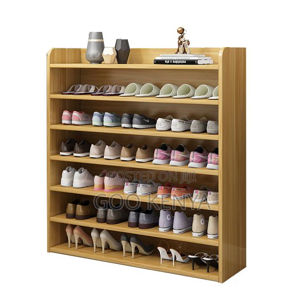 Home Shoe Rack; Wooden Made Multi-Layer Extendable Shoe Rack Organizer - thumbnail 5
