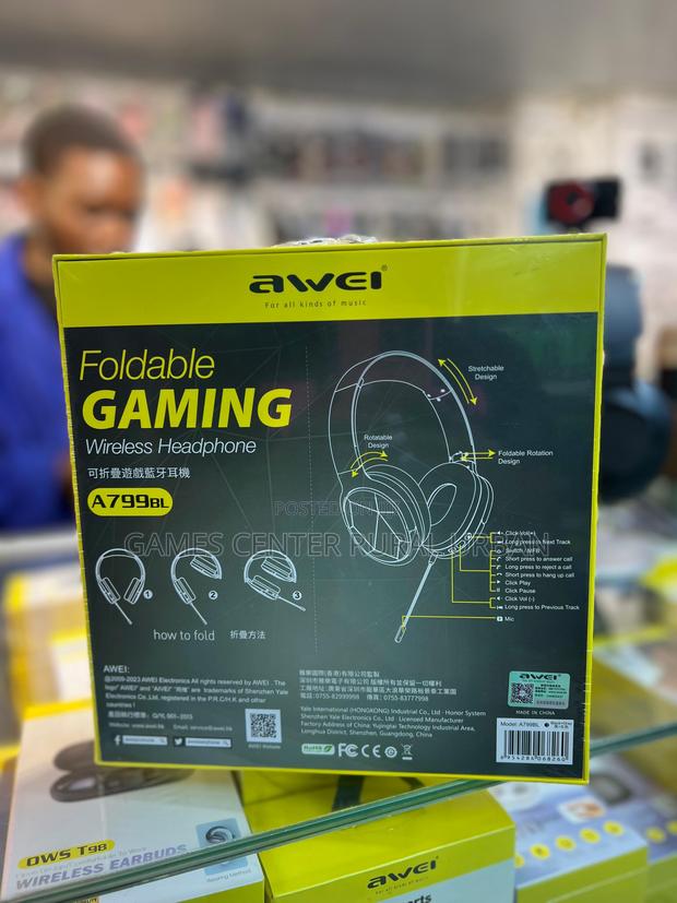 Awei Foldable Gaming Wireless Headset A799bl - thumbnail 2