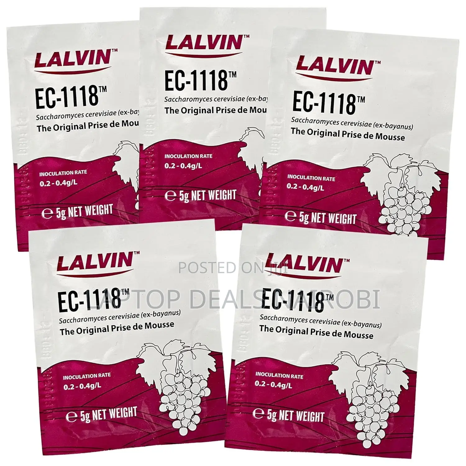 5x Lalvin Ec-1118 Champagne Yeast 5g Sachetl