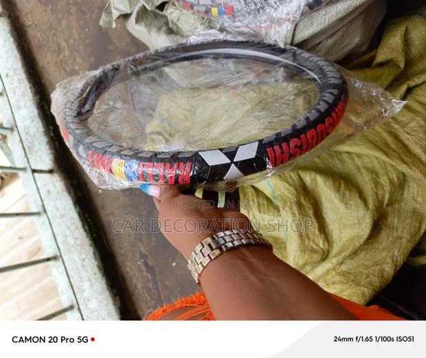 Mitsubishi Banded Rubber Black Steering Covers - main view