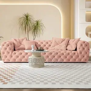 Home Sofa; Soft Fabric 3-Seater Living Room Couch