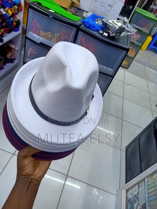 Emelard Green,White,Grey Beige Kids/Adults Short Brim Fedora Hats - thumbnail 5