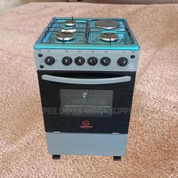 Eurochef 50x55cm Cooker With 3 Gas Burners + 1 Electric Hot Plate