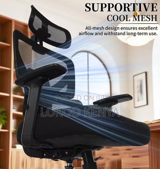 Office Chair : High Back Office Chair With Adjustable Armrests - thumbnail 4