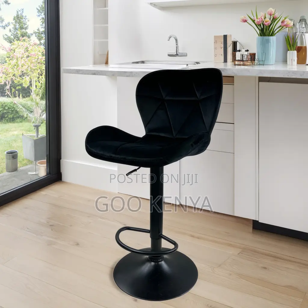 Home Bar Stool; Adjustable Swivel Faux Leather Bar Stool With Backrest