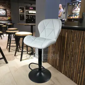 Home Bar Stool; Adjustable Swivel Faux Leather Bar Stool With Backrest
