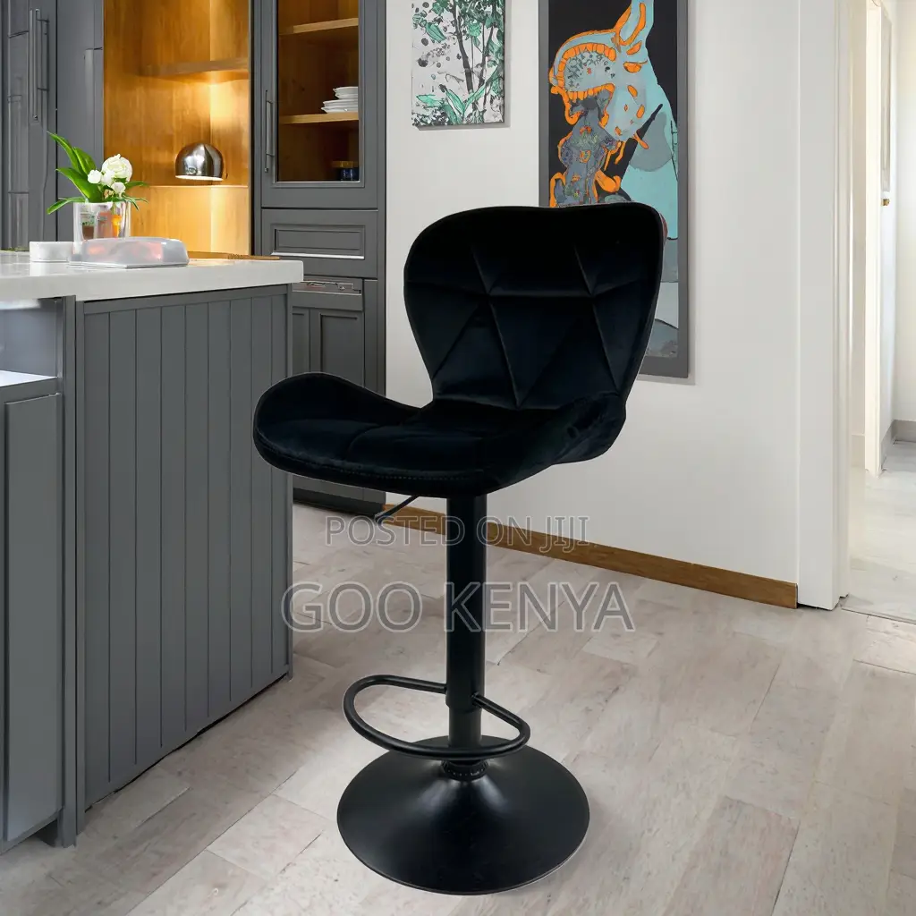 Home Bar Stool; Adjustable Swivel Faux Leather Bar Stool With Backrest