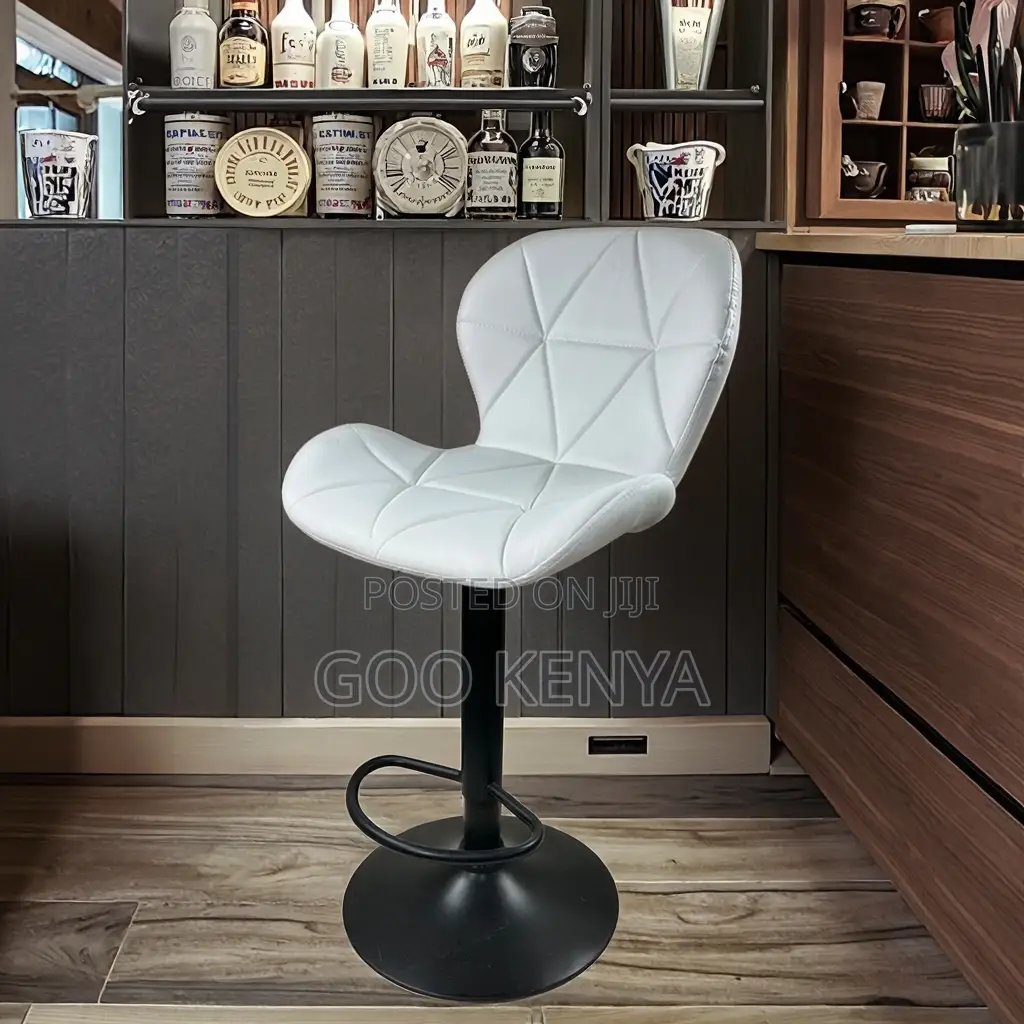 Home Bar Stool; Adjustable Swivel Faux Leather Bar Stool With Backrest