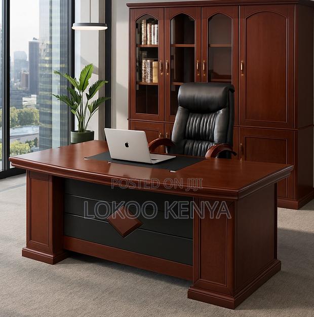 Office Desk : 1600mm Office Writing Desk With Cabinet