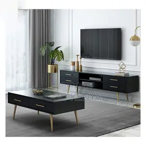 Home Cabinet Set; Living Room Tv Stand Coffee Table With Wooden Finish