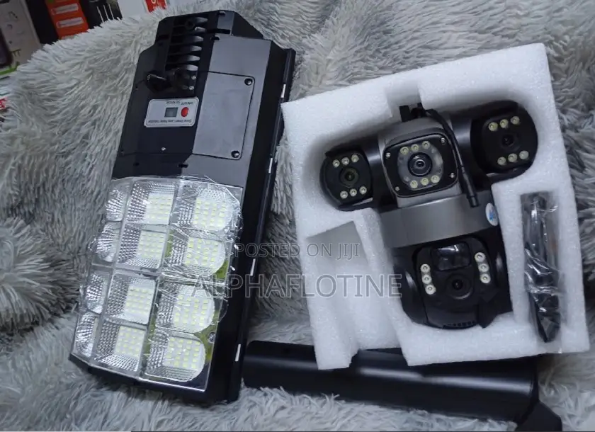 All-in-One Surveillance Flood Light With Tripple Lens CCTV Camera