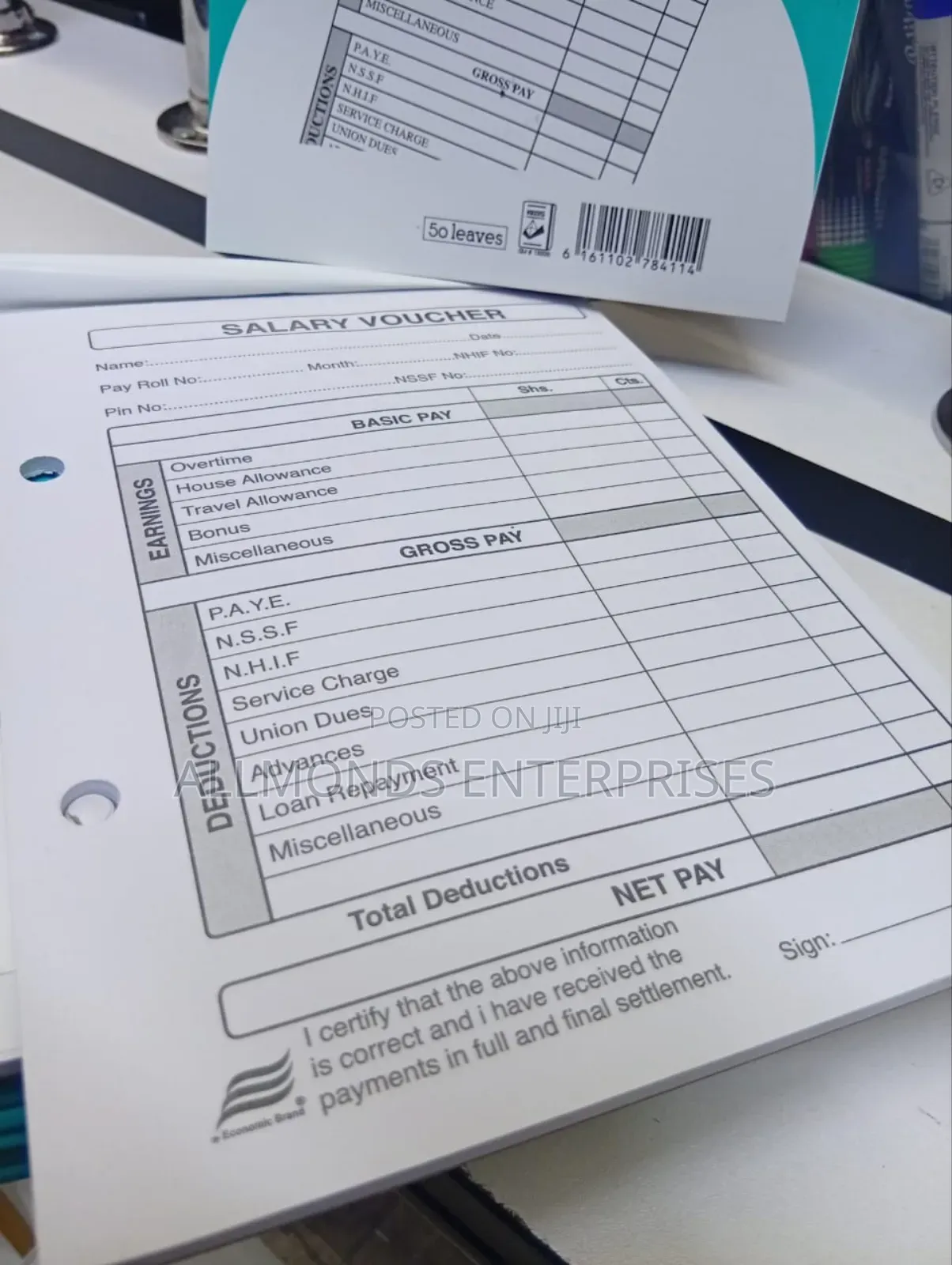 Economics A5 Salary Voucher