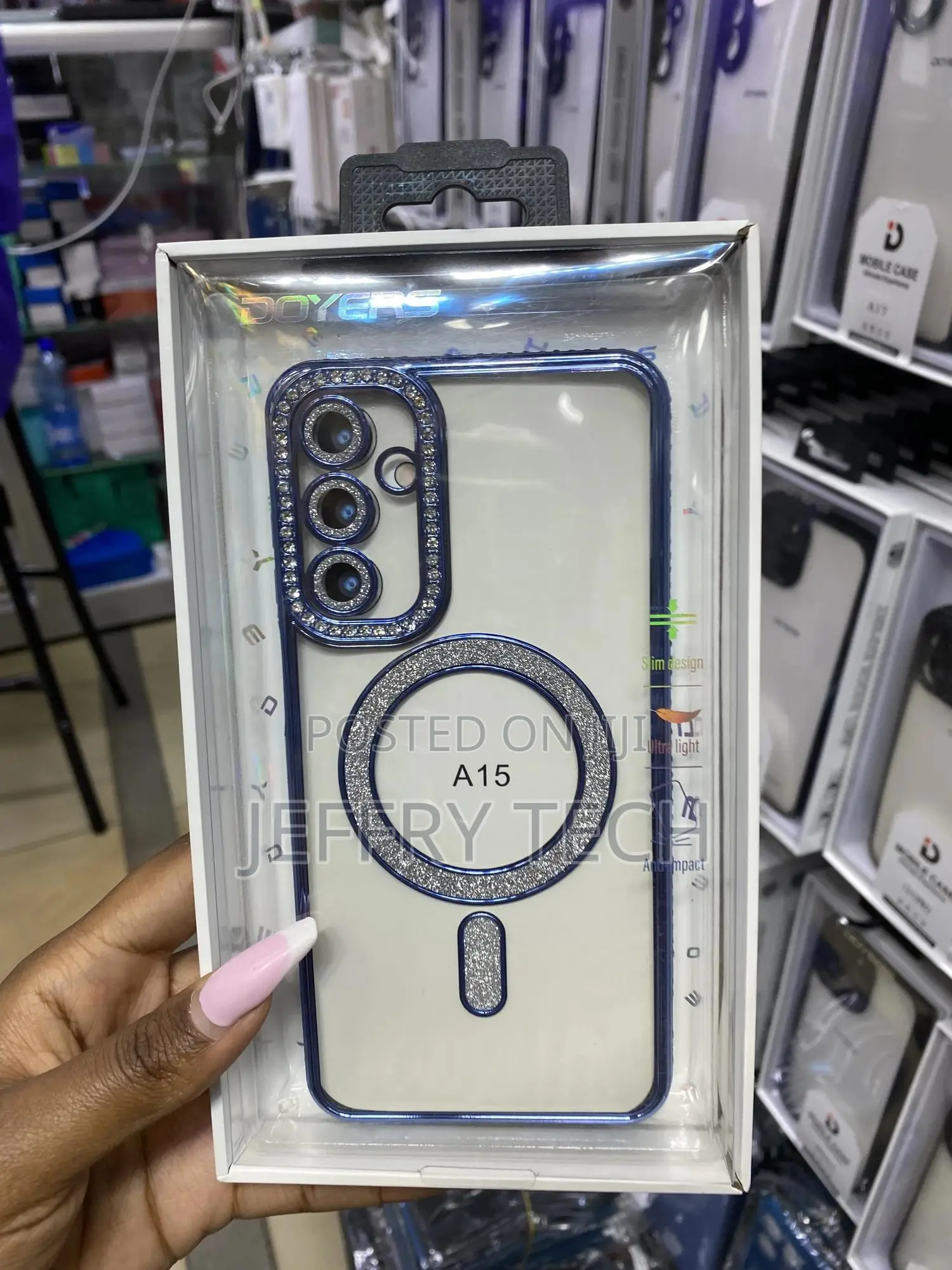 Doowe Samsung Galaxy A15 Magnetic Compatible Glitter Plated Case