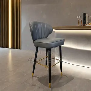 Home Bar Stool; Modern Dining Chair With Walnut Finish and Padded Seat