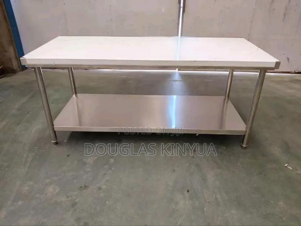 Modern Stainless Steel Working Table (Working Table Top):: - main view