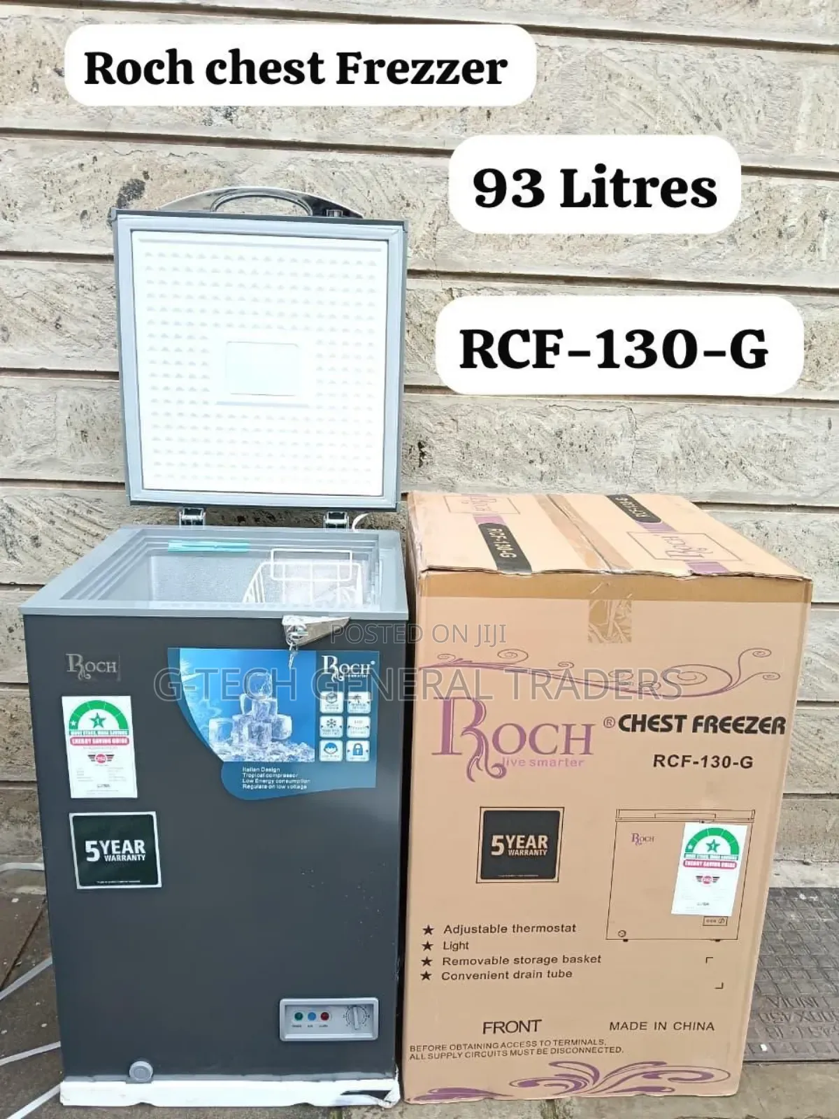 Roch 93l Energy Saver Chest Freezer RCF-130-G