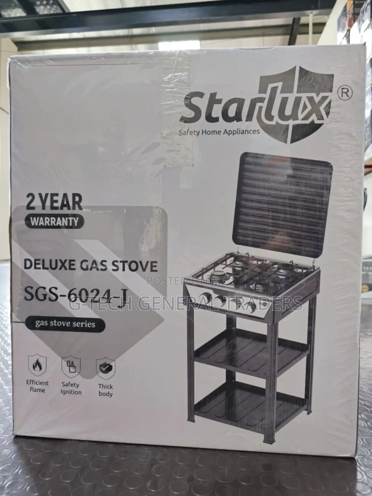 Starlux 4 Burner Cooker With Storage Shelves