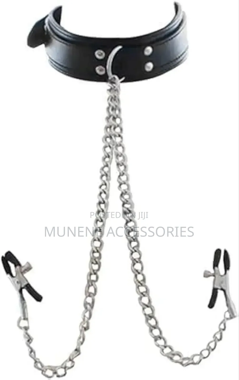 Pu Leather Collar With Nipple Clamps Restraints Bondage Rings Sexy