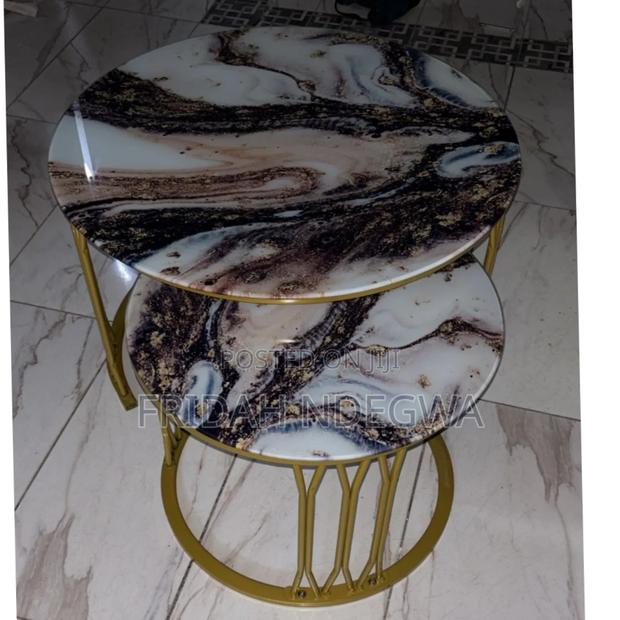 Modern Luxury 2in1 Pure Marble Nesting Tables.