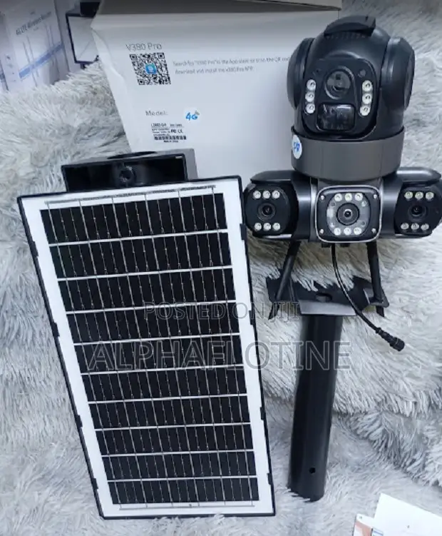 CCTV Camera 3 Lens 6mp Wireless 4g Sim Card Solar Light Street Lights