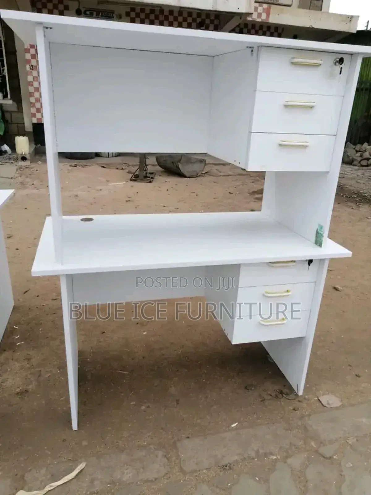 All White Office Desk