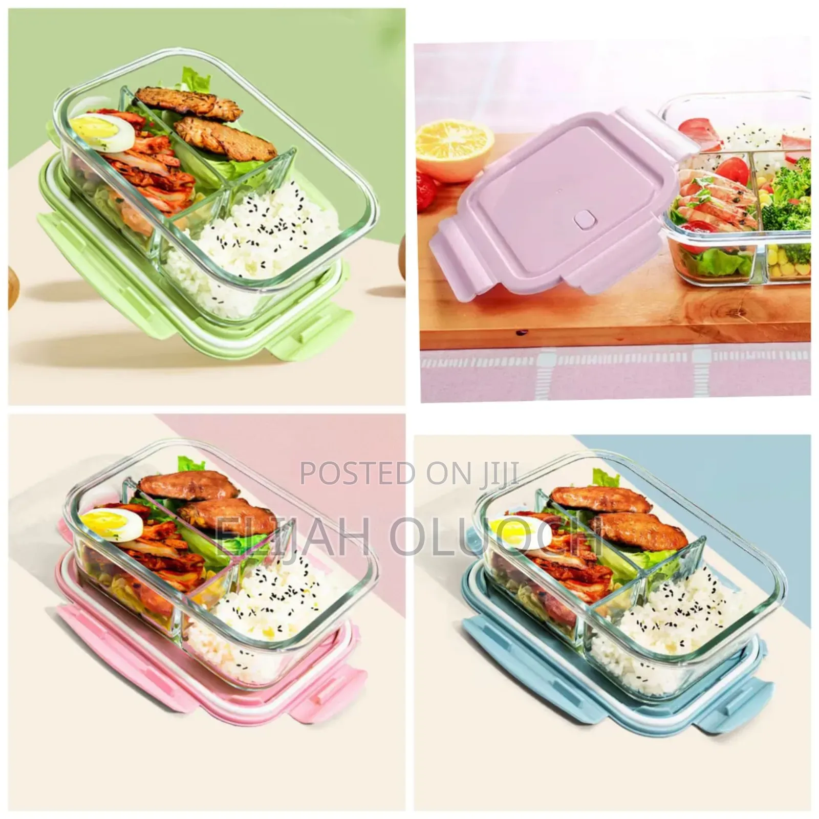 3grid Microwave 1400mls- Safe Borosilicate Glass Lunch Dish